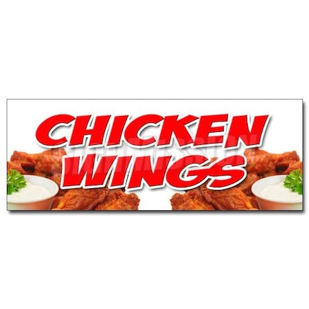 Signmission CHICKEN WINGSDECAL sticker crispy spicy buffalo hot dipping sauce, D-24 Chicken Wings D-24 Chicken Wings